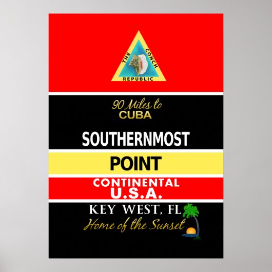 Southerst Point Buoy Key West Poster (Voorkant)