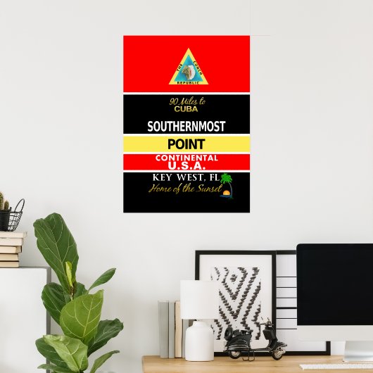 Southerst Point Buoy Key West Poster (Thuiskantoor)
