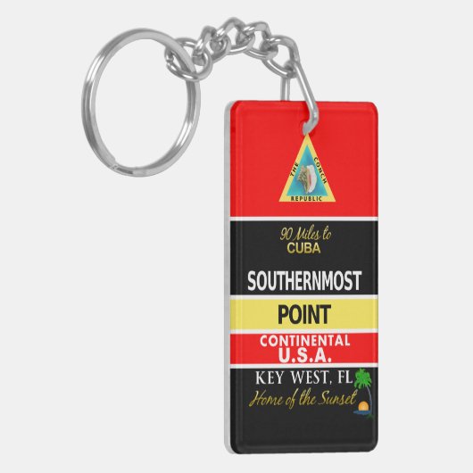 Southerst Point Buoy Key West Sleutelhanger (Voorkant Links)