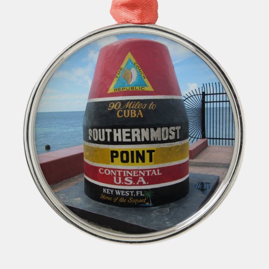 Southerst point Key West Buoy Metalen Ornament (Voorkant)