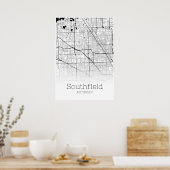 Southfield Map - Michigan - City Map Poster (Keuken)