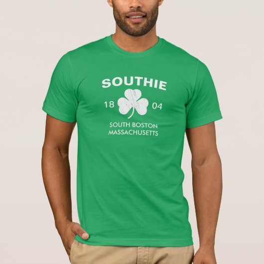 Southie Boston Massachusetts 1804 met Shamrock T-shirt (Voorkant)