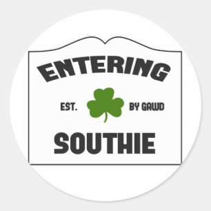 Southie invoeren ronde sticker