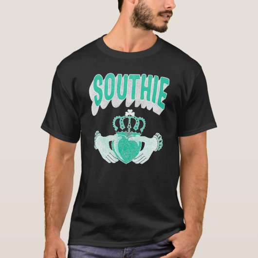 Southie South Boston Irish Claddagh Celtic Distres T-shirt (Voorkant)