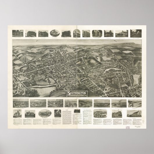 Southington Connecticut 1914 Panorama Poster (Voorkant)
