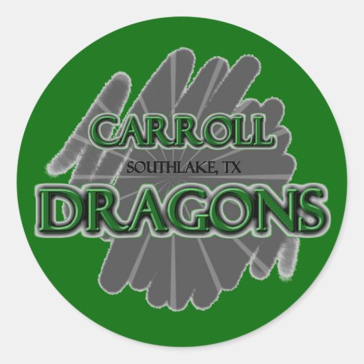 Southlake Carroll Dragons - Southlake, TX Ronde Sticker (Voorkant)