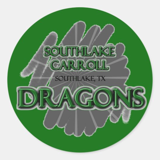 Southlake Carroll Dragons - Southlake, TX Ronde Sticker (Voorkant)