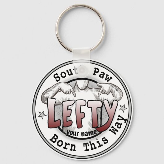 Southpaw linkshandige sleutelhanger (Voorkant)