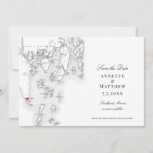 Southport Boothbay Harbour Maine Elegant Map Save The Date
