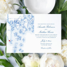 Southport Boothbay Harbour Maine Navy Map Wedding