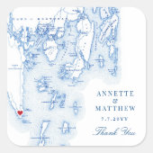 Southport Boothbay Harbour Maine Trouwgunst Vierkante Sticker (Voorkant)