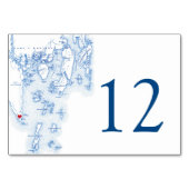 Southport Boothbay Harbour Map Elegant Navy Weddin Kaart (Achterkant)