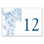 Southport Boothbay Harbour Map Elegant Navy Weddin Kaart (Voorkant)