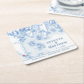 Southport Boothbay Maine Map Wedding Cocktail Hour Kartonnen Onderzetters (Schuin)