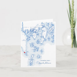 Southport Boothbay Maine Photo Navy Wedding Bedankkaart