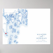 Southport Maine Bruiloft Modern Gastenboek Poster (Voorkant)