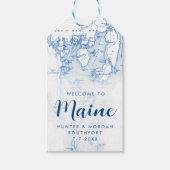 Southport Maine Elegante Moderne Marine Huwelijksg Cadeaulabel (Voorkant)
