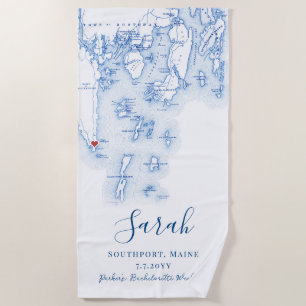 Southport Maine gepersonaliseerde vrijgezellenweek Strandlaken