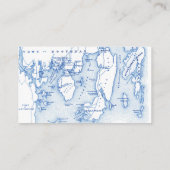 Southport Maine Kaart Blauw Bruiloft Flat Escort Plaatskaartje (Achterkant)