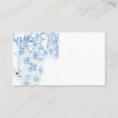 Southport Maine Kaart Blauw Bruiloft Flat Escort Plaatskaartje (Voorkant)