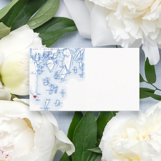 Southport Maine Kaart Blauw Bruiloft Flat Escort Plaatskaartje