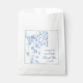 Southport Newagen Seaside Inn Blue Wedding Bedankzakje