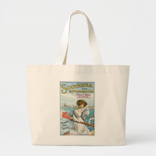 Southsea en Portsmouth Grote Tote Bag (Voorkant)