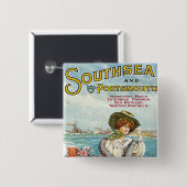 Southsea en Portsmouth Vierkante Button 5,1 Cm (Voorkant /achterkant)
