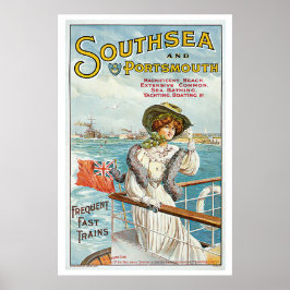 Southsea Portsmouth England Vintage Travel Poster