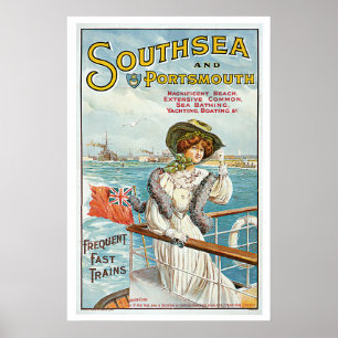 Southsea Portsmouth England Vintage Travel Poster