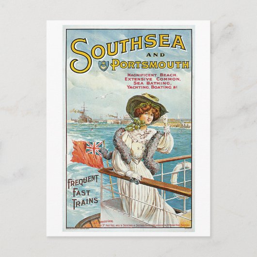 Southsea, Portsmouth-reisreclame Briefkaart (Voorkant)
