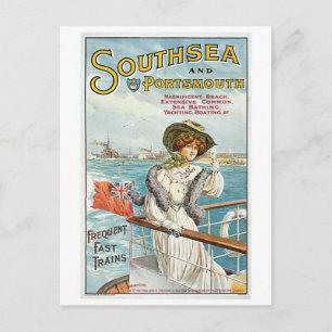 Southsea Portsmouth UK Vintage Travel Poster Art Briefkaart
