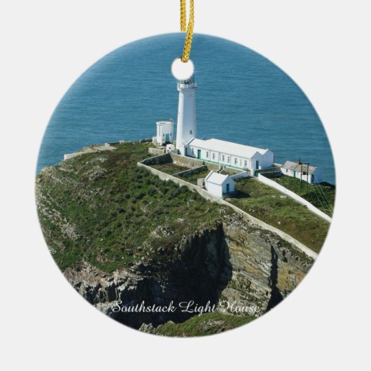 Southstack Light House Wales. Keramisch Ornament (Voorkant)