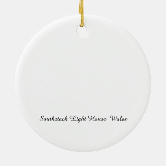 Southstack Light House Wales. Keramisch Ornament (Achterkant)