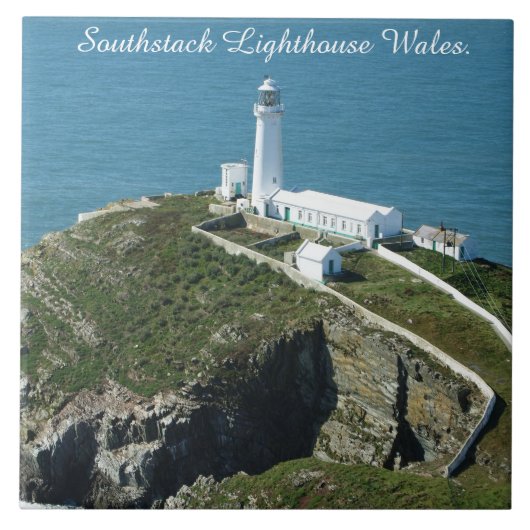 Southstack Lighthouse Wales. Tegeltje (Voorkant)