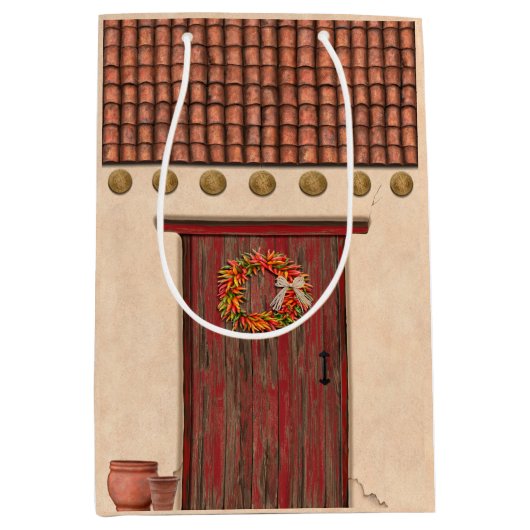 Southwest Adobe and Terracotta Tile House Design Medium Cadeauzakje (Voorkant)