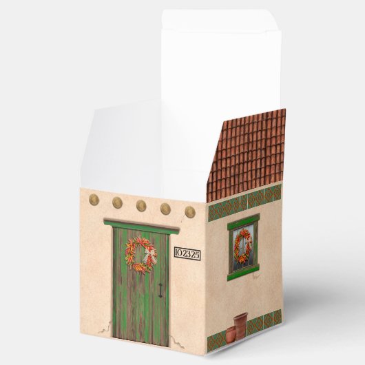 Southwest Adobe Terracotta Tile House Personalized Bedankdoosjes (Geopend)