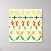 Southwest American Indian Tribal Petroglyphs Art Canvas Afdruk (Voorkant)