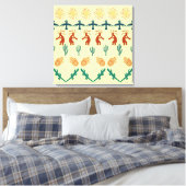 Southwest American Indian Tribal Petroglyphs Art Canvas Afdruk (Insitu (Slaapkamer))