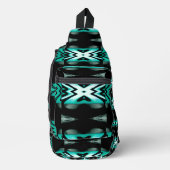Southwest Aqua & Black Design Sling Bag (Voorkant)