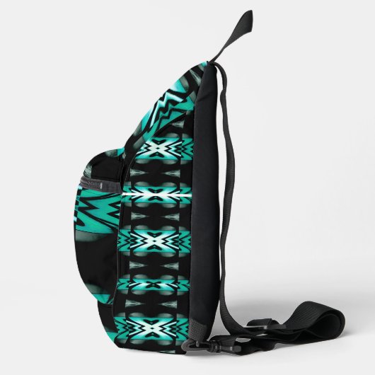 Southwest Aqua & Black Design Sling Bag (Rechts)