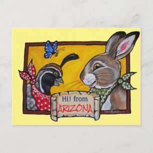 Southwest Arizona Animal Rabbit Quail Souvenir Briefkaart