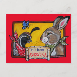 Southwest Arizona Rabbit Quail Desert Souvenir Briefkaart
