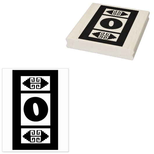 Southwest Aztec Number 0 Large Design Stamp Tool Rubberstempel (Gestempeld)