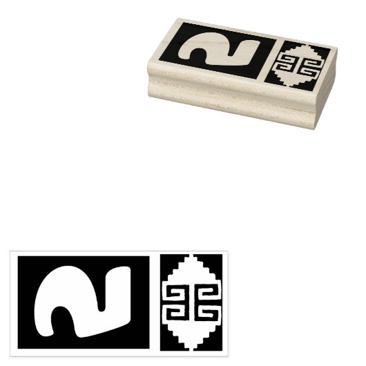 Southwest Aztec Number 5 Design Stamp Rubberstempel (Gestempeld)