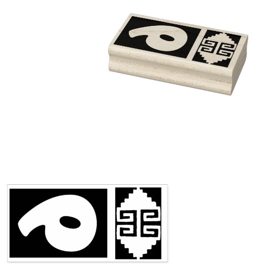 Southwest Aztec Number 9 Design Stamp Tool Rubberstempel (Gestempeld)
