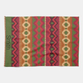 Southwest Aztec Style Pink Green en Brown Theedoek (Horizontaal)