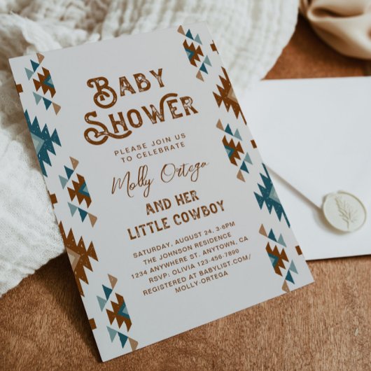 Southwest Baby shower Invitation | Cowboy Baby Kaart