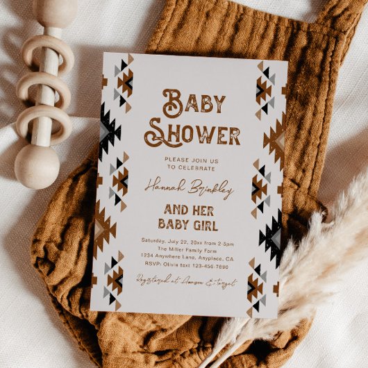 Southwest Baby shower Invitation Kaart