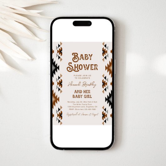 Southwest Baby shower Invitation Kaart